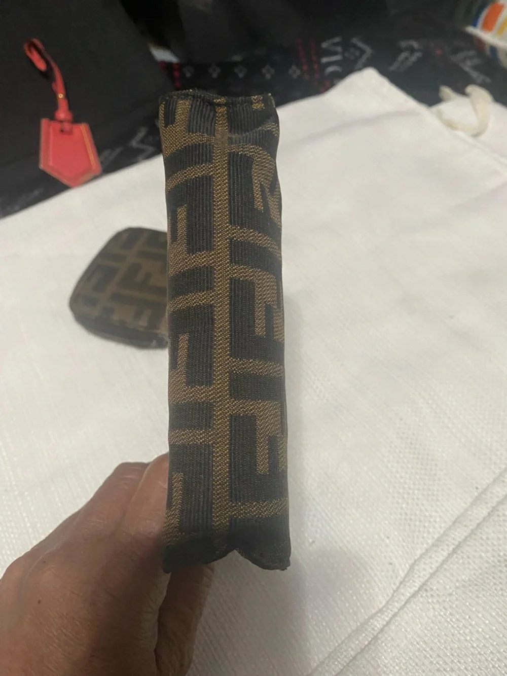 Fendi Brown Monogram Coin Pouch and Mini Pouch) Both Authentic. - Picture 5 of 15